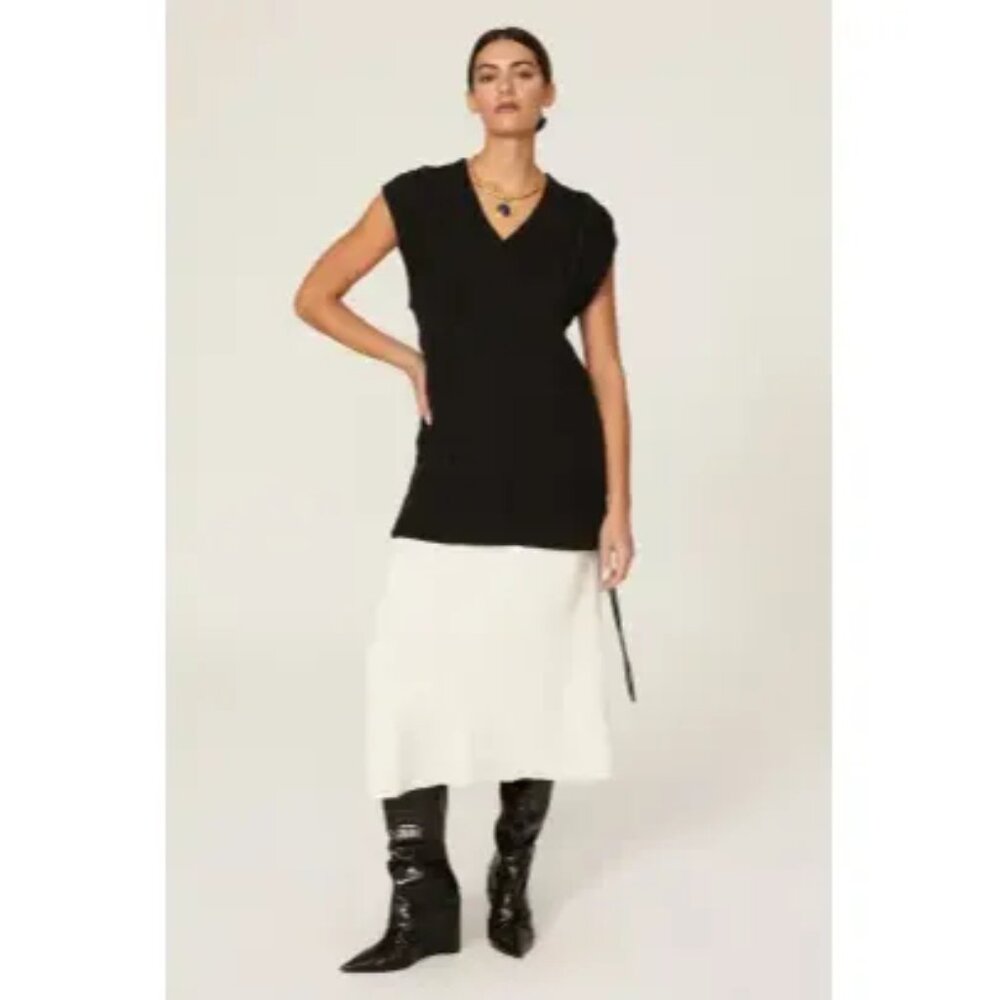 Jason Wu Black Sleeveless V-Neck Tunic Top
